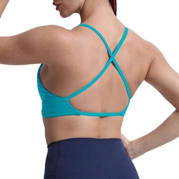 Aoxjox Women's Backless Padded Sports Bra for Yoga