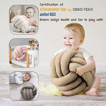 Picturesque Handmade Knot Ball Pillow - Creative and Healthy Home Decor for Sofa, Bed and Chair, Diameter about 10 inches