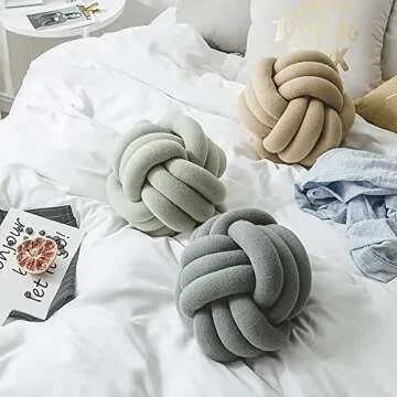 Stylish Handmade Knot Ball Pillow - Safe and Creative Design