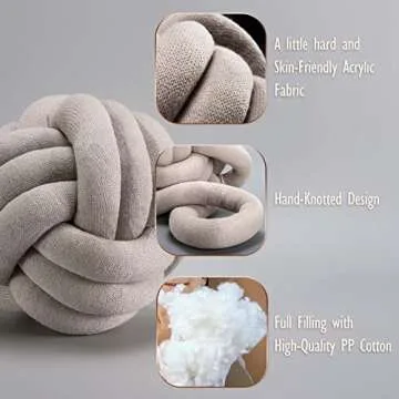 Stylish Handmade Knot Ball Pillow - Safe and Creative Design