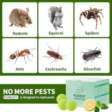 FEARLEFT 48 Pack Mouse Rodent Repellent, Peppermint Oil for Repel Mice Rats Squirrel Pests Indoor & Outdoor Use, Natural Rat Mouse Repellent Mouse Deterrent Family & Pet Safe