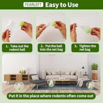 FEARLEFT 48 Pack Mouse Rodent Repellent, Peppermint Oil for Repel Mice Rats Squirrel Pests Indoor & Outdoor Use, Natural Rat Mouse Repellent Mouse Deterrent Family & Pet Safe