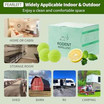 FEARLEFT 48 Pack Mouse Rodent Repellent, Peppermint Oil for Repel Mice Rats Squirrel Pests Indoor & Outdoor Use, Natural Rat Mouse Repellent Mouse Deterrent Family & Pet Safe