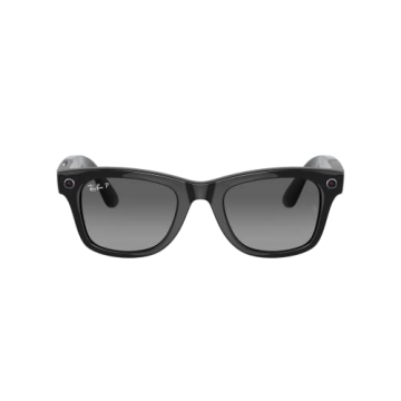 Ray-Ban Stories | Wayfarer Square Smart Glasses, Black/Polarized Grey Gradient, 50 mm