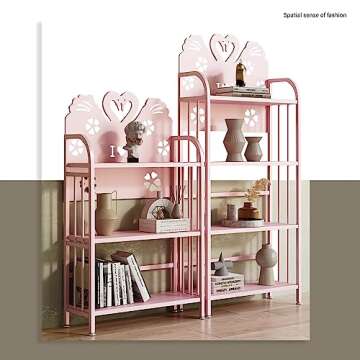 FIJOS Bookshelf, 4-Tier Open Bookcase, Toy Storage Shelf, Book Display Rack Suitable for Living Room, Bedroom, Toddler Room, 23.6" L