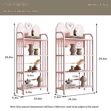 FIJOS Bookshelf, 4-Tier Open Bookcase, Toy Storage Shelf, Book Display Rack Suitable for Living Room, Bedroom, Toddler Room, 23.6" L