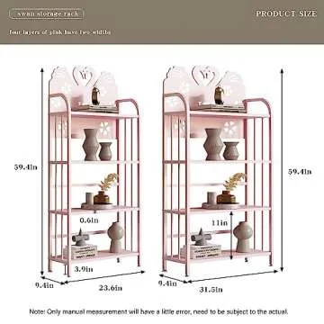 FIJOS Bookshelf, 4-Tier Open Bookcase, Toy Storage Shelf, Book Display Rack Suitable for Living Room, Bedroom, Toddler Room, 23.6" L