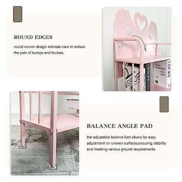 FIJOS Bookshelf, 4-Tier Open Bookcase, Toy Storage Shelf, Book Display Rack Suitable for Living Room, Bedroom, Toddler Room, 23.6" L