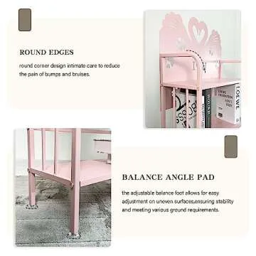 FIJOS Bookshelf, 4-Tier Open Bookcase, Toy Storage Shelf, Book Display Rack Suitable for Living Room, Bedroom, Toddler Room, 23.6" L