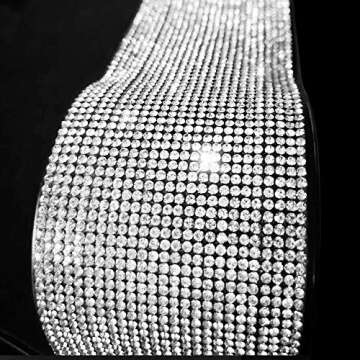 HOB4U Bling Car Seat Organizer Front Seat Gap Filler with Crystal Rhinestones Diamond, 2 Pack PU Leather Car Seat Organizer for Car Interior Accessories for Women, Silver