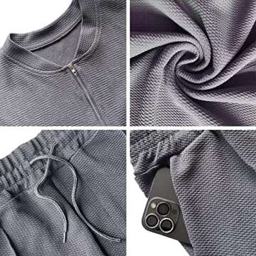 FZNHQL 2023 Men's Sports Clothing Casual Tracksuit Set 2 Piece Outfits Polo Shirt Athletic Pants Track Suit for Men Fashion Sweatsuit Set Pink XL