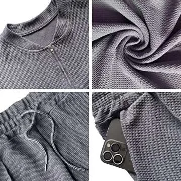 FZNHQL 2023 Men's Sports Clothing Casual Tracksuit Set 2 Piece Outfits Polo Shirt Athletic Pants Track Suit for Men Fashion Sweatsuit Set Pink XL