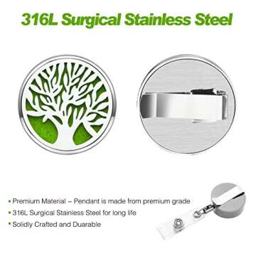 Retractable Badge Holder Reel Clip ID Upgrade for Nurse Essential Oil Diffuser Aromatherapy Heavy Duty Cute Name Card Holder for Teacher Tree of Life