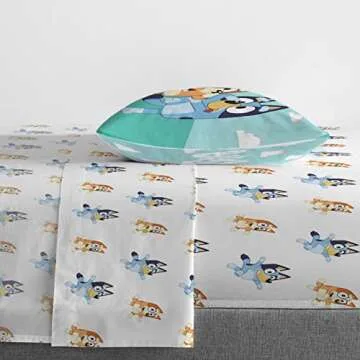 Jay Franco Bluey & Bingo Twin Size Sheet Set - 3 Piece Set Super Soft and Cozy Kid’s Bedding - Fade Resistant Microfiber Sheets (Official Bluey Product)