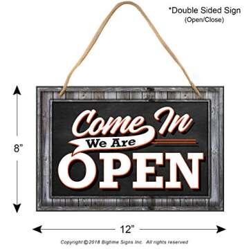 Bigtime Open Closed Sign - Stylish Double-Sided PVC Design