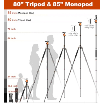 80/85" Heavy Duty Tripod for Camera and Phone