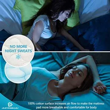 Mattress Pad Full Mattress Topper - Quilted Fitted Cooling Full Mattress Pads - Overfilled with Breathable Snow Down Alternative Filling Mattress Cover White