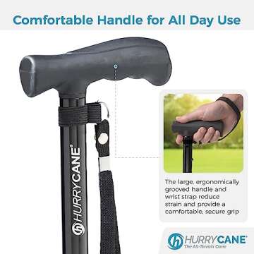 HurryCane Freedom Edition Foldable Walking Cane
