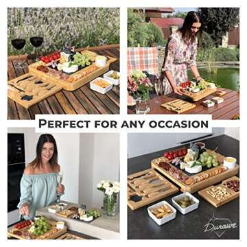 Best Charcuterie Boards Set Cheese Boards Charcuterie Boards Gift Set CheeseBoard Gift Set, Board for Picnic Charcuterie Board Set Housewarming Wedding Gifts for Couple Bridal Shower Gift Xmas Present