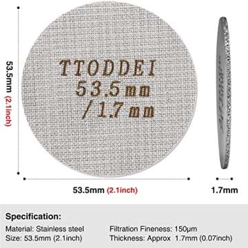54mm Espresso Puck Screen Coffee Portafilter - Reusable Contact Screen - 53.5mm