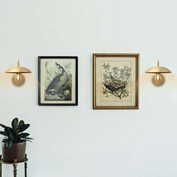 Pathson Adjustable Wall Sconce, Industrial Swing Arm Wall Lamp Hardwired with Metal Base, Retro Indo...