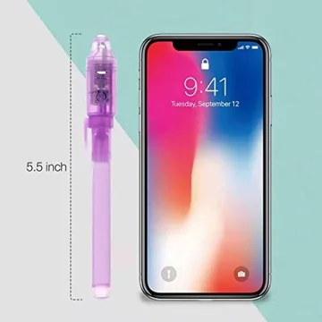 EODVICS 30Pcs Invisible Ink Pens with UV Light for Kids