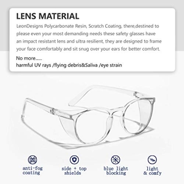 LeonDesigns Stylish Anti-Fog Safety Glasses for All Ages