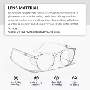 LeonDesigns Stylish Anti-Fog Safety Glasses for All Ages