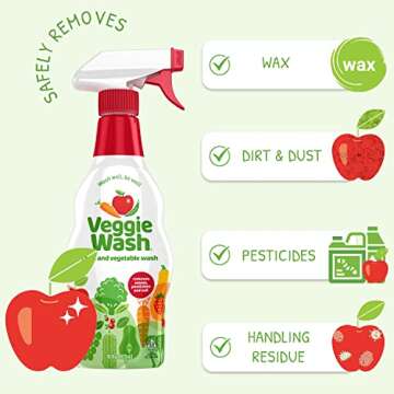 Veggie Wash Fruit and Vegetable Wash, Ideal for Cleaning Produce, 16 Fluid Ounce, Pack of 3