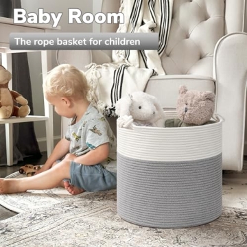 Goodpick Soft Woven Toy Storage Basket for Nursery