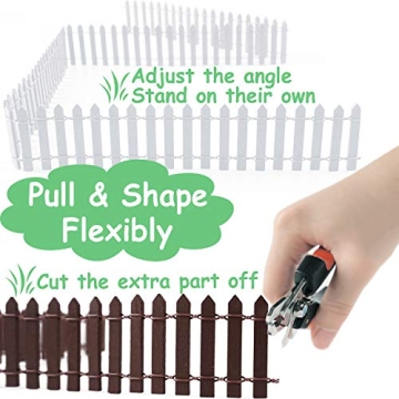 Miniature Fairy Garden Fence 40 Inch Brown White Outdoor Decor