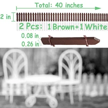 Miniature Fairy Garden Fence 40 Inch Brown White Outdoor Decor