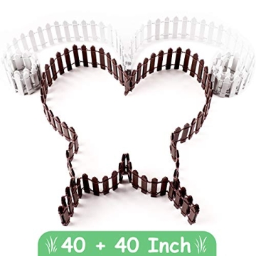 Miniature Fairy Garden Fence 40 Inch Brown White Outdoor Decor