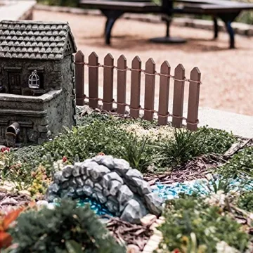 Miniature Fairy Garden Fence 40 Inch Brown White Outdoor Decor