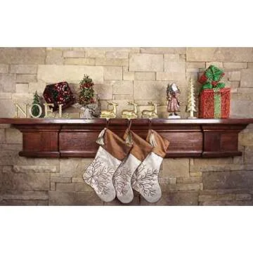 Lulu Decor, 100% Cast Iron Antique Gold Deer Stocking Holders, Cute Stocking Hooks, Measures 4.5" L x 7" H, Weighs 2 lb 10 oz(Deer 2 pcs)