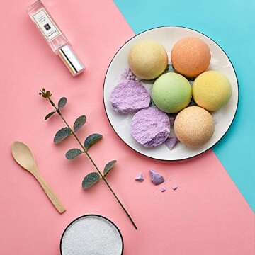 Gaea Miracle Bath bombs Gfit Set, 6 X 4.0 oz Spa Bomb Fizzies Vegan Natural Essential Oils Handmade Birthday Gift Idea for Her/Him, Wife, Girlfriend, Men, Women