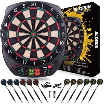 Electronic Dart Board Soft Tip Dartboard Set with 12 Darts and Power Adapter