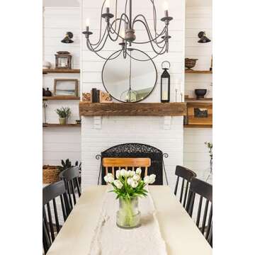 Tulips and Vase Ribbed Glass with 20 White Tulips Artificial Flowers Gift Set Fluted Clear Flower Vase and Fake Tulips Look Real Entryway Living Room Table Office Shelf Decor Faux Tulips in Short Vase