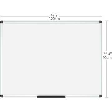 VIZ-PRO Magnetic Dry Erase Board 48x36 in Silver