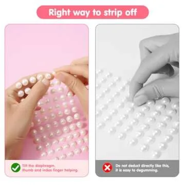 MYDBUYSOME 3701PCS Pearl Stickers Pearls for Crafting - Self Adhesive Pearls for Hair Face Makeup Eye Nail Crafts, Stick On Gems (White, Assorted Sizes)