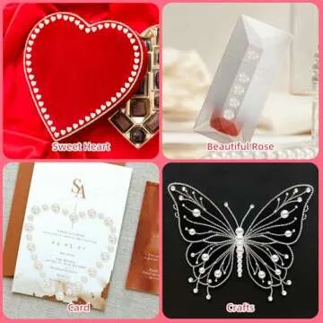 MYDBUYSOME 3701PCS Pearl Stickers Pearls for Crafting - Self Adhesive Pearls for Hair Face Makeup Eye Nail Crafts, Stick On Gems (White, Assorted Sizes)