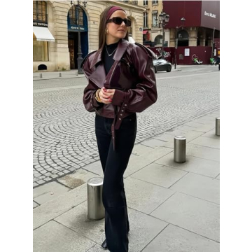 NIFTRIRY Women’s Oversized Faux Leather Jacket 2024