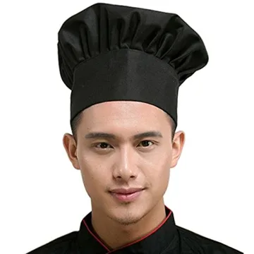 Hyzrz Adjustable Chef Hat for Adults - Black Cooking Cap