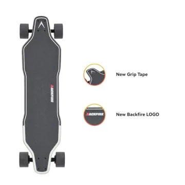 Backfire G2 Black Electric Skateboard - 12.5mi Range, Gear Included