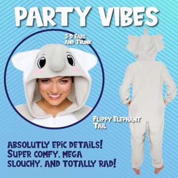 Funziez Slim Fit Adult Onesie - Animal Costume for Halloween