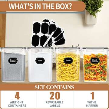 PRAKI Airtight Food Storage Containers 5.2L 4pcs Set