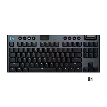 Logitech G915 TKL Tenkeyless LIGHTSPEED Wireless Mechanical Gaming Keyboard, Low Profile Switch Opti...