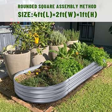 Land Guard 2Pcs Galvanized Raised Garden Bed Kit, Galvanized Planter Oval Large Metal Raised Garden Boxes Outdoor for Vegetables…