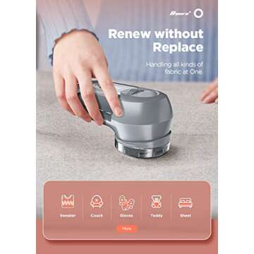 Bymore Fabric Shaver, Lint Remover, Lint Shaver Defuzzer Sweater Shaver for Clothes and Furniture AC Adapter or Battery Operated Pill Fuzz Remover