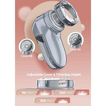 Bymore Fabric Shaver, Lint Remover, Lint Shaver Defuzzer Sweater Shaver for Clothes and Furniture AC Adapter or Battery Operated Pill Fuzz Remover